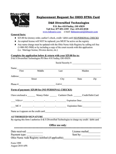 An Equal Opportunity Employer/Training Center. . Ohio stna renewal form